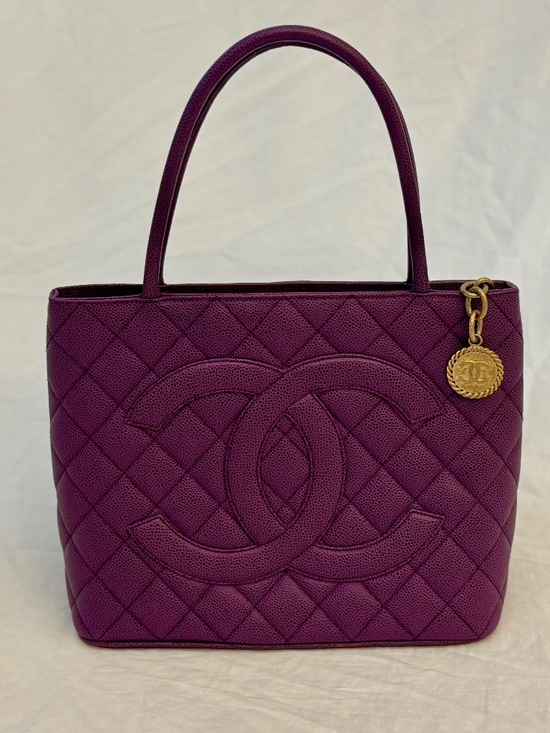 CHANEL Handbags - Chanel CC Medallion Tote - Rare Purple